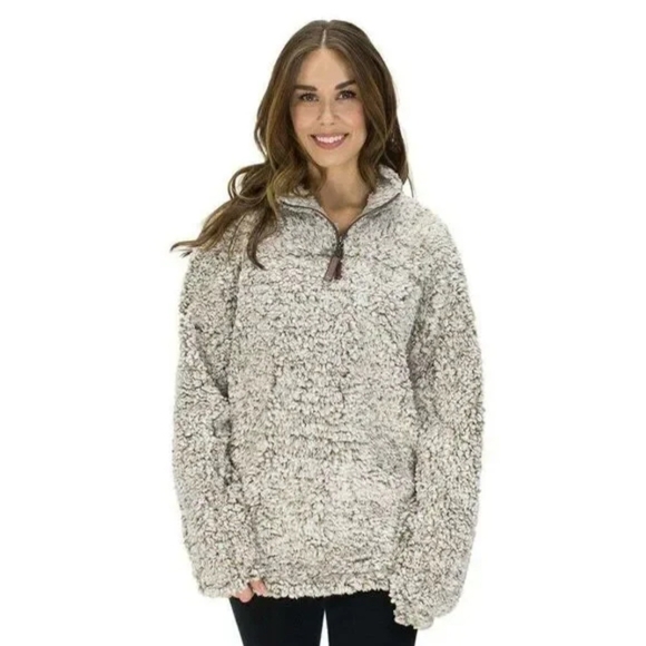 True Grit Tops - True Grit Women's Plush Sherpa‎ Pullover - Gray